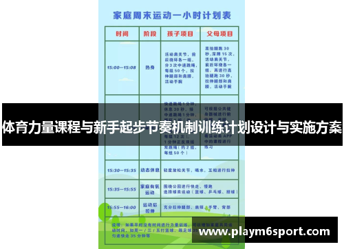 体育力量课程与新手起步节奏机制训练计划设计与实施方案